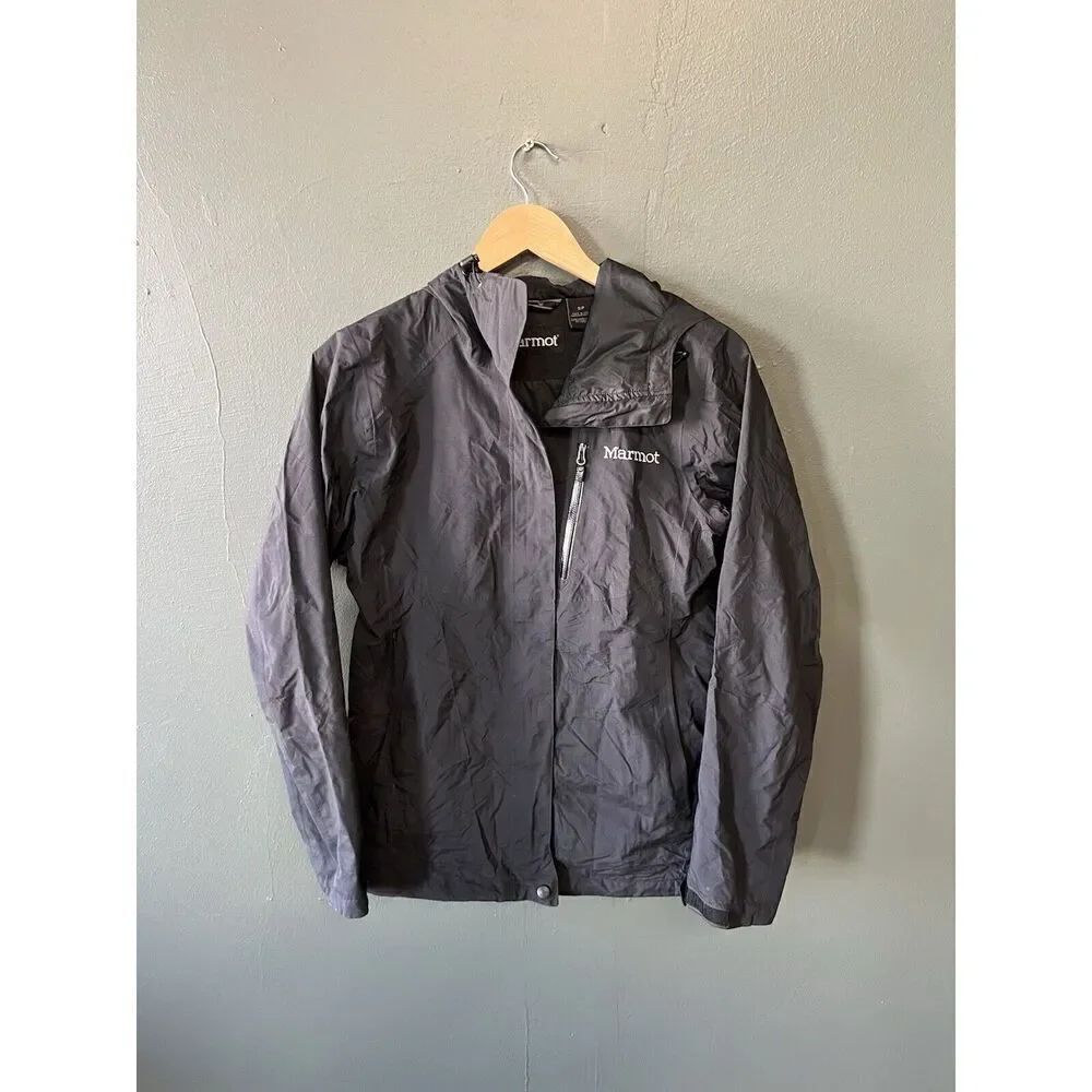 Marmot Womens Black Full Zip Hooded Softshell Jacket Size Small